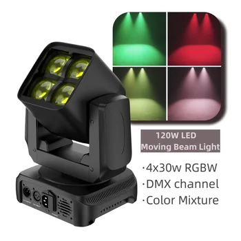 4X30W RGBW LED Kĺzavý Lúč Svetla 120W DMX Kanálov Zoom DJ Svetlo LED Wash Fáze Publikum Svetlo Pre Diskotéku, Party, Vianočné
