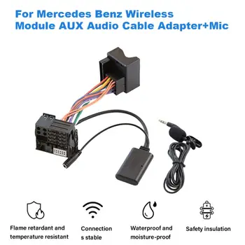 12V Auto Rádio Stereo Postroj Adaptér pre Mercedes-Benz W209 X164 W164 AUX IN Bluetooth Hudby vo formáte MP3 Audio Kábel s Mikrofónom