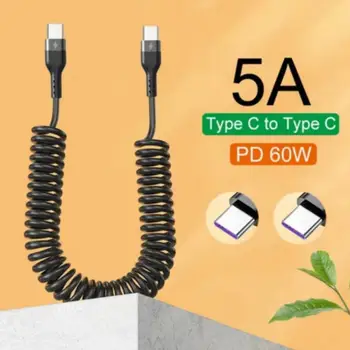 5A USB Typu C Dátový Kábel 3A Micro USB Jar Vytiahnuť Teleskopická Rýchle Nabíjanie Kábel pre Sumsung Xiao iPhone telefóny, Príslušenstvo