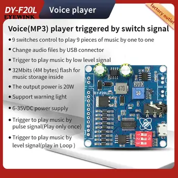 12V24V10W20W hlas MP3 prehrávač modul jeden-na-jeden aktivácii vlastné audio 32M skladovanie DY-F20L
