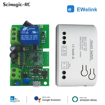 1CH EWelink Wifi Smart Switch Domácej Automatizácie Wi Fi pripojenie Relé 5v AC DC 7-32V AC 85-250V Smart Lampa Light Switch Alexa Wi Fi pripojenie Relé