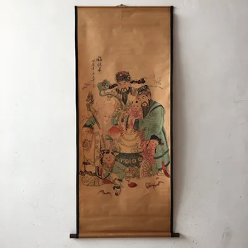 Čínska maľba Chang Kai-chien ručne maľované tri hviezdy šťastia, bohatstva a dlhú životnosť