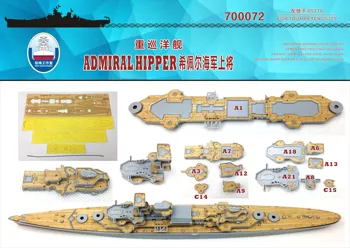 Shipyardworks 700072 1/700 Drevené Paluby nemecký Admiral Hipper pre Trumpeter 05775