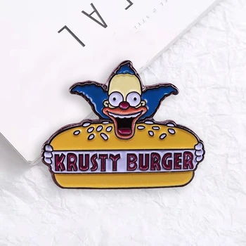 Cartoon Klaun Burger Brošňa Animovaná Komédia Chlapec Odznak Smiešne, Komické Pin Odevné Doplnky, Módne Šperky, Darček pre Priateľa