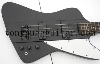 Krátke Rozsahu 4 Reťazce Oheň V Hrom Matnej Čiernej farbe Electric Bass Gitary, Snímače EMG Black Hardware Dot MOP Hmatníkom Vložkou