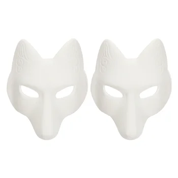 2 Ks DIY Fox Maska Nevyfarbené Maškaráda Deti Halloween Prázdne Zvieracích Masiek Dospelých, Party Dekorácie, Kostýmy Mužov