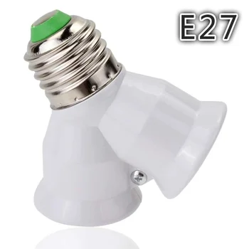Skrutka E27 LED základné Svetlo Žiarovka Pätica E27 Na 2-E27 Splitter Adaptér objímky Pätice Žiarovky Držiak na Osvetlenie Príslušenstvo
