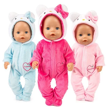 43 cm New Born Baby Doll Oblečenie Remienky 17 18-Palcové Bábika Pajama Celkové Nastavenie Príslušenstvo Dieťa Dievča, Darček k Narodeninám