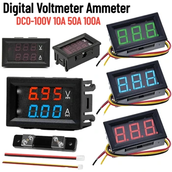 DC0-100V 10A 50A 100A Digitálny Voltmeter Ammeter Dual LED Displej Napätie Prúd Tester Volt Amp Detektor Voltmetre Tester Tools