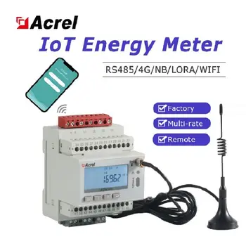 Acrel ADW300-LW915 Bezdrôtové 3 fázy din lištu kwh merač 3 fázy internet vecí App remote údaje skontrolovať elektromer pre Factory