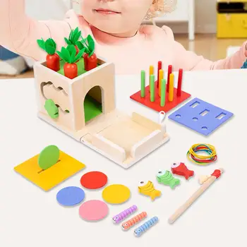 Montessori Batoľa, Hrať Kit Tvar, Triedenie Predškolského Vzdelávania Hračka Výstroj Ťahanie Mrkva Hry pre Baby, Dievčatá, Chlapcov Darček 6 Mesiacov až