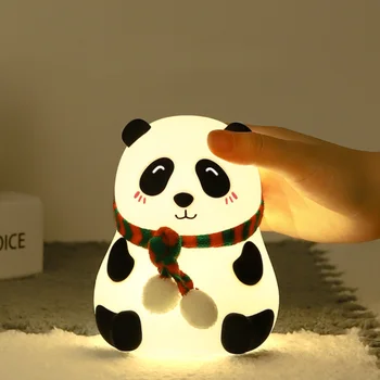 Rechargable Panda Lampa Dotykové Ovládanie USB Svetlo Darček Pre Deti Milenca Dievča Spálňa Strany Svadobné Dekorácie LED Nočné Osvetlenie