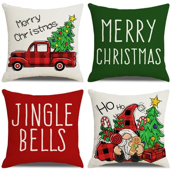 Vianočné dekorácie tlač vankúš obliečka na vankúš domáce dekorácie strana auto posteľná bielizeň