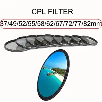 1PC Nové Polarizačné CPL Filter 37/49/52/55/58/62/67/72/77/82mm Pre Canon, Nikon DSLR Fotoaparát Objektív