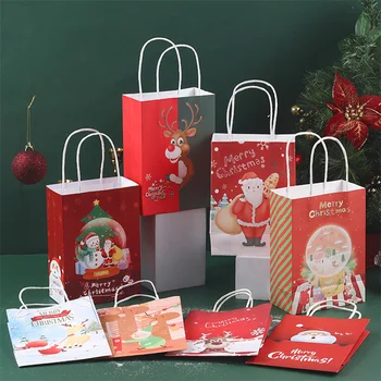 Sulfátový Papier Vianočné Darčekové Tašky 2023 Nový Rok Vianočné Dekorácie Dovolenku Strany Detí Candy Cookie Balení Taška