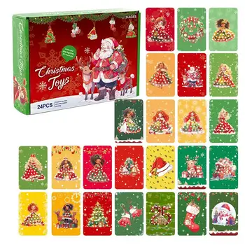 Puzzle Punkcia Maľovanie na Vianočné Darčeky Pre Deti na 24 Tematické Ozdoby na Vianočné stromčeky Tvorivosti Zvýšenie Senzorickej Stimulácie urob si sám
