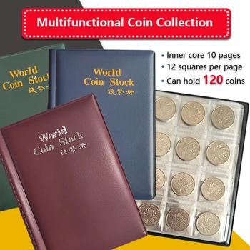 Zbierať Peniaze Organizátor Vrecká 120 Mince Zber Album Kniha pre Zberateľská Minca Držiteľ Albumy Mini Cent Mince Skladovanie Taška