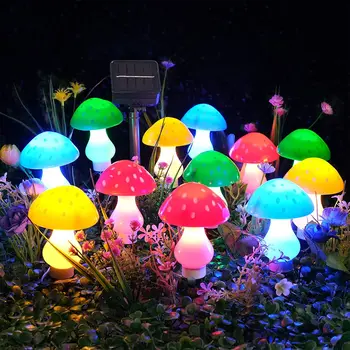 Nové Solárne Húb Lampa LED Vonkajšie Simulácia Poschodí Zásuvky Mushroom Záhrada Lampy Záhradné Dekorácie Trávnik Lampa