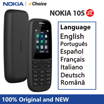 Nokia 105 2G 1.77 Palcový Displej 4MB Skladovanie 800mAh Batérie Ultra-dlhý Pohotovostný Čas Baterka Hry Rádia Multi-jazyk