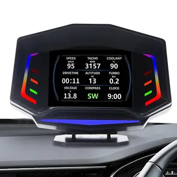 Auto Head Up Displej Univerzálny Auto HUD Head Up Displej Digitálne GPS Tachometer OBD2 Auto Hud Head-Up Displej S prekročením rýchlosti