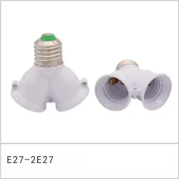 Skrutka E27 LED základné Svetlo Žiarovka Pätica E27 na 2-E27 Splitter Adaptér objímky E27 pätica žiarovky držiak vysokej kvality
