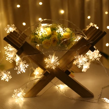 20LED Snowflake String Svetlo Vianočné Girlandy Víla LED Loptu Svetlo Lampy Vonkajšie Vianočné Party Dekor Batérie