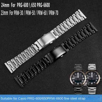 23 mm 24 mm jemné oceľové hodinky pásmo pre Casio PROTREK PRG-600 \ 650 PRG-6600 / 30 / 50 / 60 / 70 upravený Náramok Náramok na zápästie