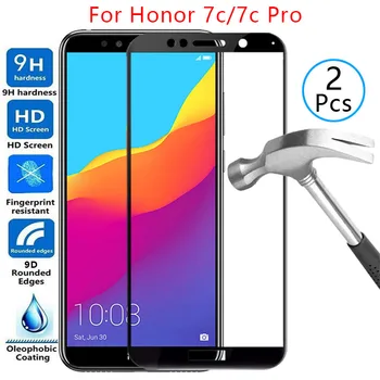 9d screen protector tvrdeného skla prípade huawei honor 7c pro kryt na honor7c 7cpro honer 7 c c7 ochranné telefón coque taška
