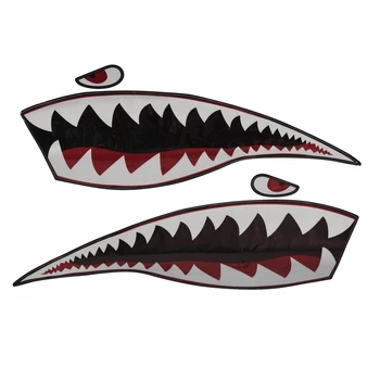 4X Nepremokavé PVC Odtlačkový Shark Teeths Pre Kajak Loď Auto Truck Nálepky