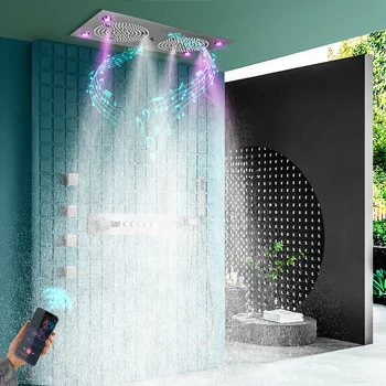24.5x12.5-palcový LED Hudba Sprcha Sprcha Sprcha Klobúky Hit Okamžité Teplota Teplota Zobraziť Sušené Rainwood Vody Pilier