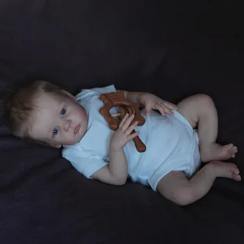 NPK 22 inch Mäkké Telo Reborn Batoľa, Dieťa Skar Realisticky Novorodenca s 3D Kože s Rukou Root Hnedé Vlasy Bábiky