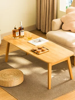 Skladací stolík, obývacia izba, malé domáce stôl, masívne drevo, jednoduchý, moderný a minimalistický tabuľka