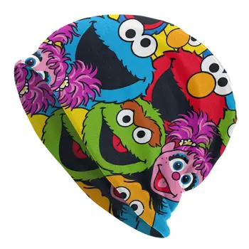 Sesame Street Cookie Monster Kapoty Klobúky Ulici Pletený Hat Pre Mužov, Ženy Teplé Zimné Šťastný Elmo Skullies Čiapky Čiapky