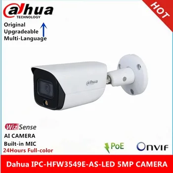 Dahua IPC-HFW3549E-AKO-LED 5MP Vstavaný Mikrofón WizSense IP Kamera 24 Hodín Full-farebné IP67 IR 30 M vstavaný Mikrofón AI Fotoaparát