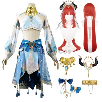 Nová Hra Genshin Vplyv Nilou Cosplay Kostým Parochňu Genshin Nilou Cosplay Party Šaty Tanečné Kostýmy Oblečenie