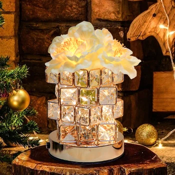 Štyri Vrstvy Crystal Cube Stôl Lampy, Nočné Nočné Svetlo LED Kvetináč Lampa Teplé Osvetlenie Domáce Dekorácie