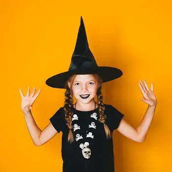 1Pcs Unisex Halloween Čarodejnice Klobúk pre Deti, Dospelých, Halloween Party Cosplay Kostým, Rekvizity Dekorácie, Doplnky Black Sprievodca Spp
