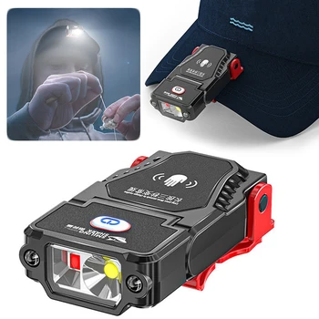 LED Snímač Mini Svetlomet Prenosné Klobúk Klip Spp Svetlo Rybárske Svetlomet USB Nabíjateľné Nastaviteľné Camping Svetlomet Pracovné Svetlo