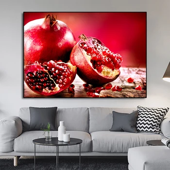 Červená granátové jablko Plátno na Maľovanie na Stenu Umenie Ovocie HD Obrázky, Plagáty a Tlačí na Obývacia Izba, Kuchyňa Dekorácie