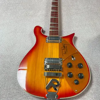 Predáva sa podľa výrobcu, Ruiken 660 Elektrická gitara, 12 string západu slnka maľovať, krku cez telo, zlato ochranného plechu
