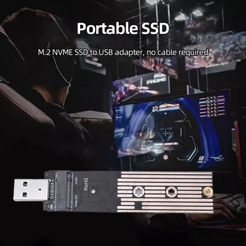 M. 2 NVME SSD Adaptér USB3.1 Pevného Disku Converter 10Gbps Gen 2 Previesť Card Plug and Play pre Samsung WD Black Intel SSD NVME