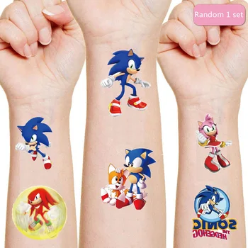 Sonices Tetovanie Nálepky detské Hračky Cartoon Tetovanie Nálepky Malé Čerstvé Anime Obrázok Trvanlivé Nepremokavé Tieň Amy Rose Chvosty