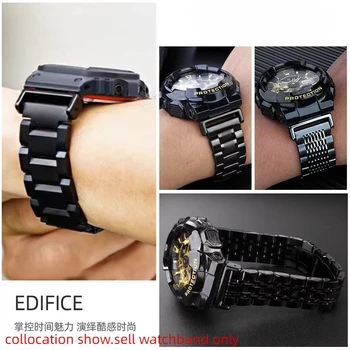 Pre Casio G-SHOCK GA110/100 GM2100 GA2100 hodinky remienok DW-5600 GW-B5600 5610 Mužov kovu, Nehrdzavejúcej ocele Motýľ spona watchband