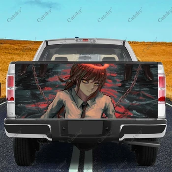 Reťazová píla Muž Tlač Anime Auto Chvost batožinového priestoru Chrániť Nálepky Odtlačkový Auta, Kapota Automobilu Dekorácie-Nálepky na SUV Off-road Pickup