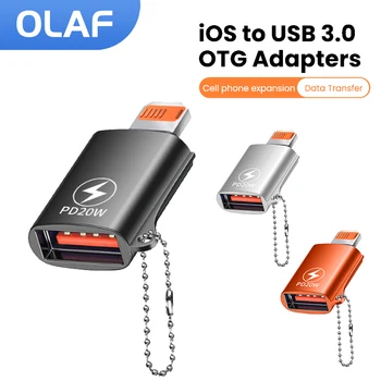 OTG Adaptér Pre iPhone 14 13 12 Pro iPad Lightning Samec Na USB 3.0 Konektor Samica 20W Rýchle Nabíjanie Adaptér Pre iOS 13 Vyššie