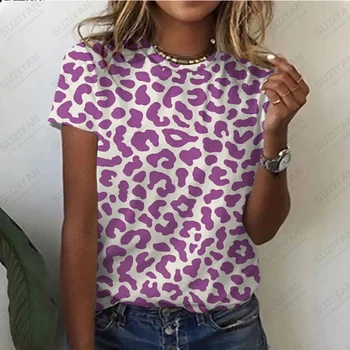 Letné Módne dámske tričko 3D Tlač Láska Vzor-Krátke rukávy Tričko Hot Predaj Žena Street Nosiť okolo Krku Bežné Tričko
