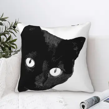 Čierna Mačka (2) Zamatový Povlak Na Vankúš Spálňa Telo Obliečky Na Vankúš Vankúš Biely