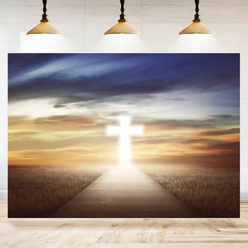 Sväté Svetlo Kríža Fotografie Kontexte Kresťanského Krstu Raj Ružové Oblaky Oblasti Cesta do Neba Pozadí Dekor Transparent