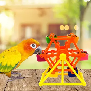Kreatívne Vták Zelené Krmivo Hračky Veterný Mlyn Papagáj Feeder Otočiť Školenia Hračky Inteligencie Rast Klietky Farebné Vtáčie Krmítko Playset
