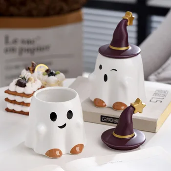 Zvláštne, Tvorivé Keramické Šálky Roztomilý Ghost Cup, Vianočné, Veľkonočné Halloween Genie Hrnček Raňajky Hrnček Drinkware Kuchyňa